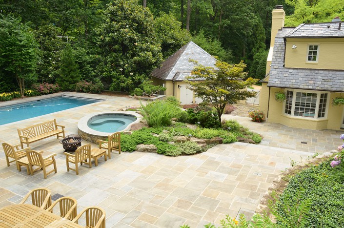 Pool Hardscape and Plantings