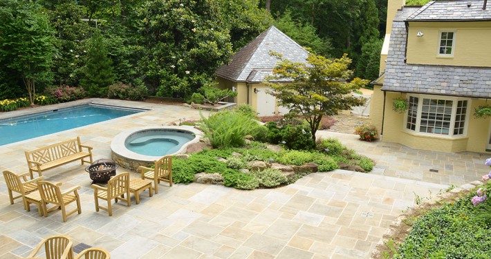 Pool Hardscape and Plantings